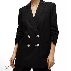 Veronica Beard Kiernan Black Linen Blend Blazer NWOT